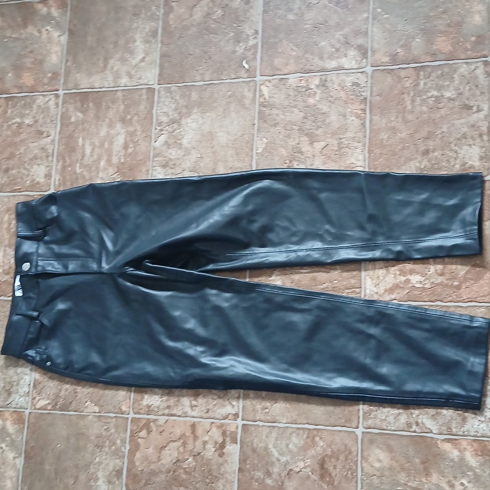 GUC Zara black faux leather pants jeans size 2